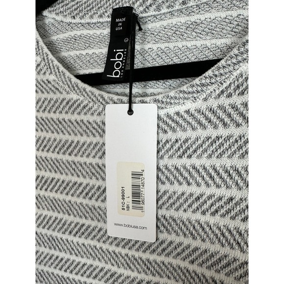 NWT Bobi Los Angeles Striped Sweater w/Tie Waist and Pocket - Picture 2 of 7